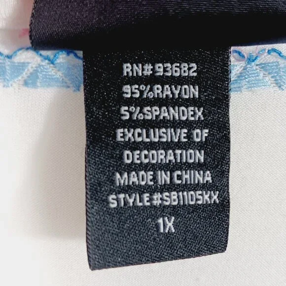 Liv Los Angeles 1X Long Sleeve Creamy White Embroidered Top, Boho, Bohemian - Picture 15 of 16